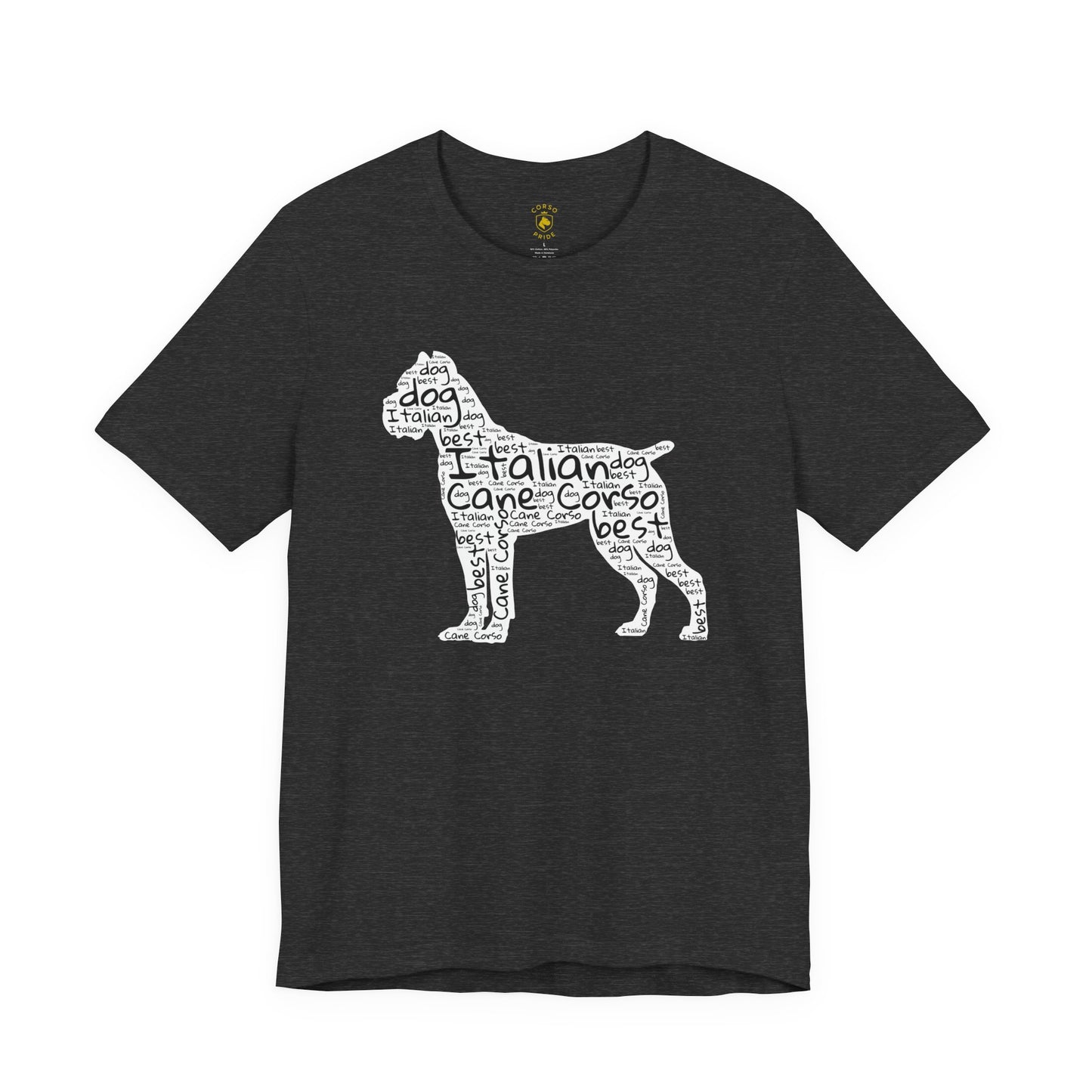 Cane Corso Word Cloud Silhouette T-Shirt