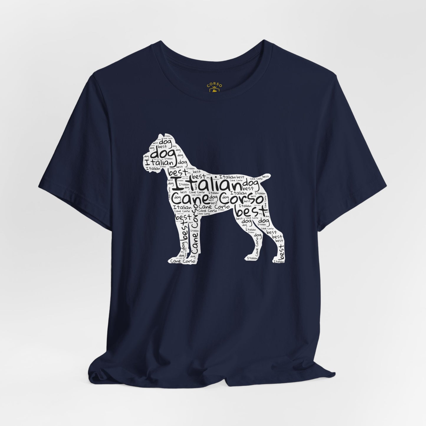 Cane Corso Word Cloud Silhouette T-Shirt