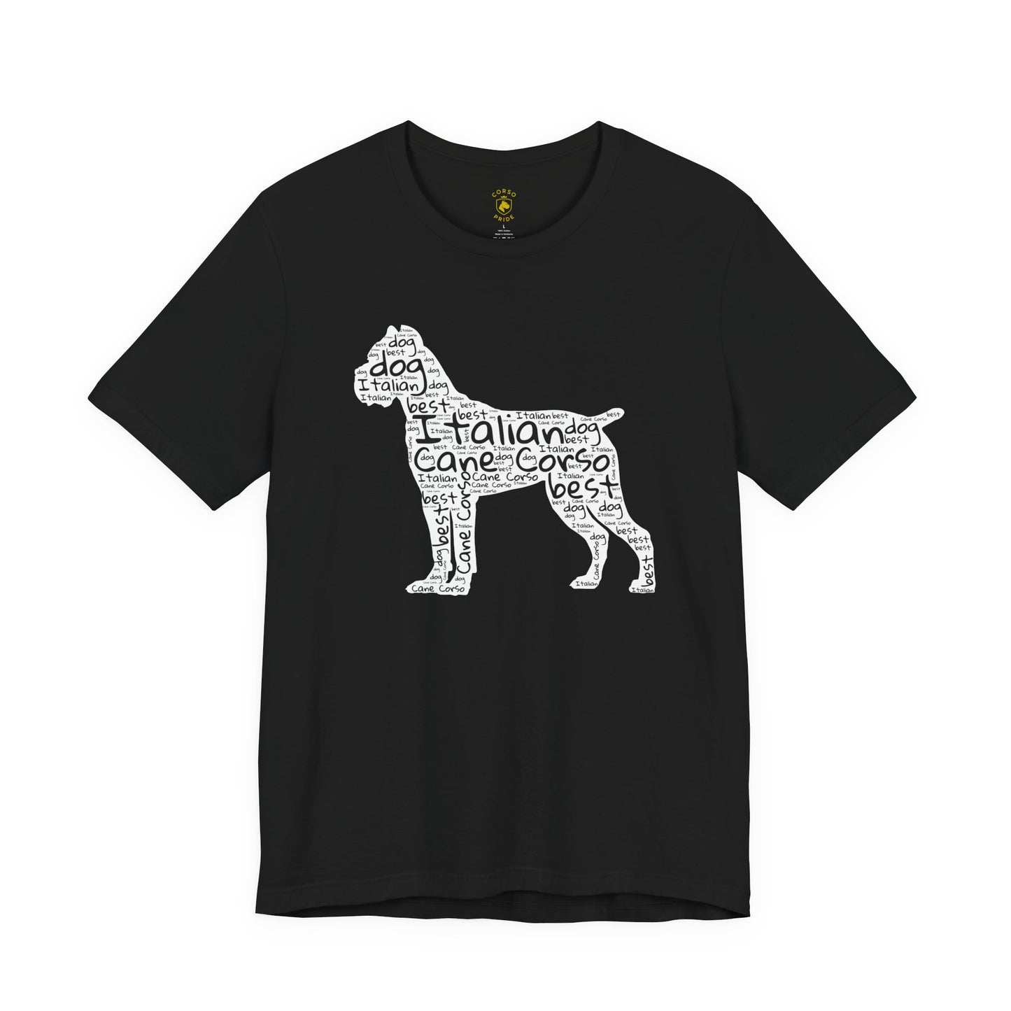 Cane Corso Word Cloud Silhouette T-Shirt