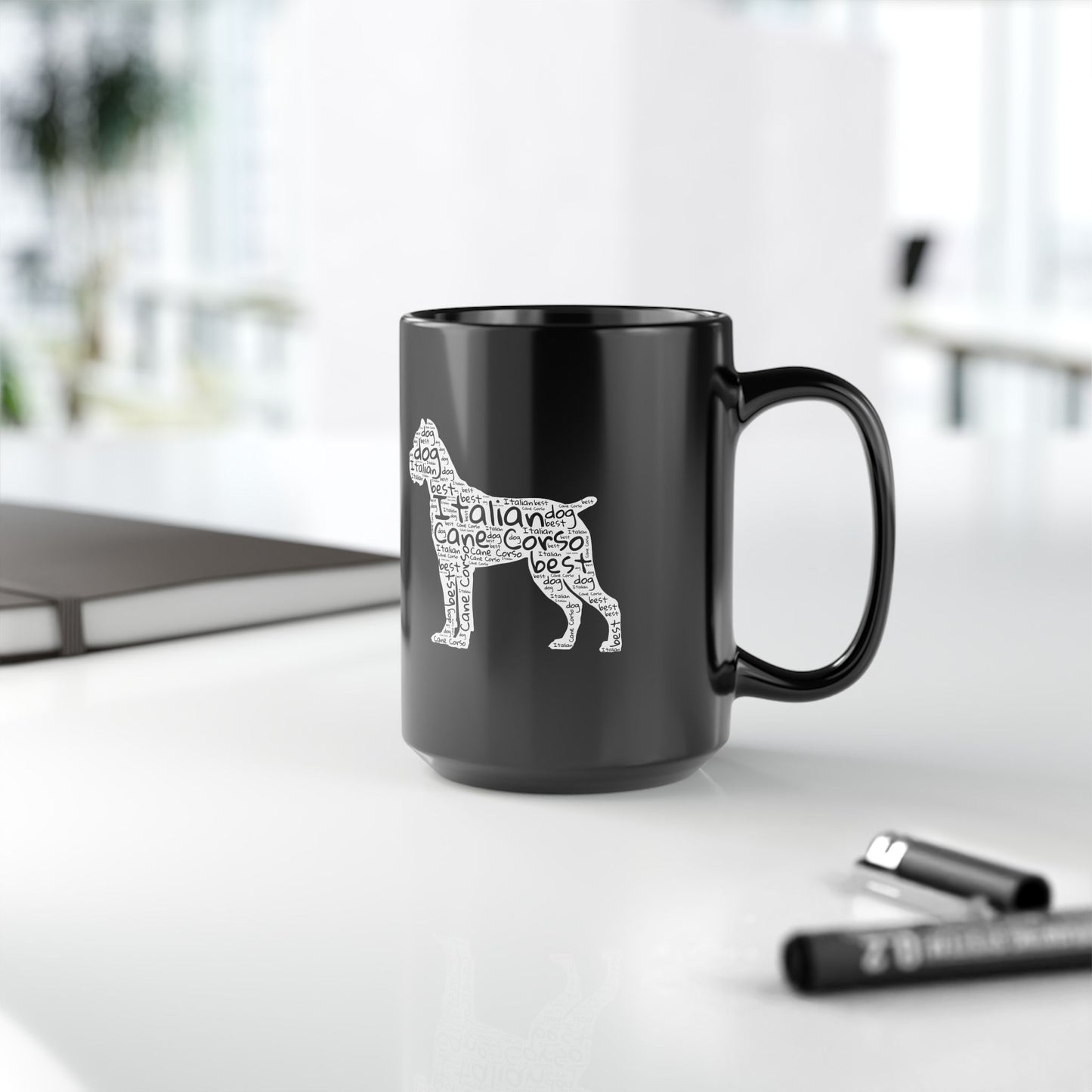 Funny Cane Corso Coffee Black Mug (11oz, 15oz)