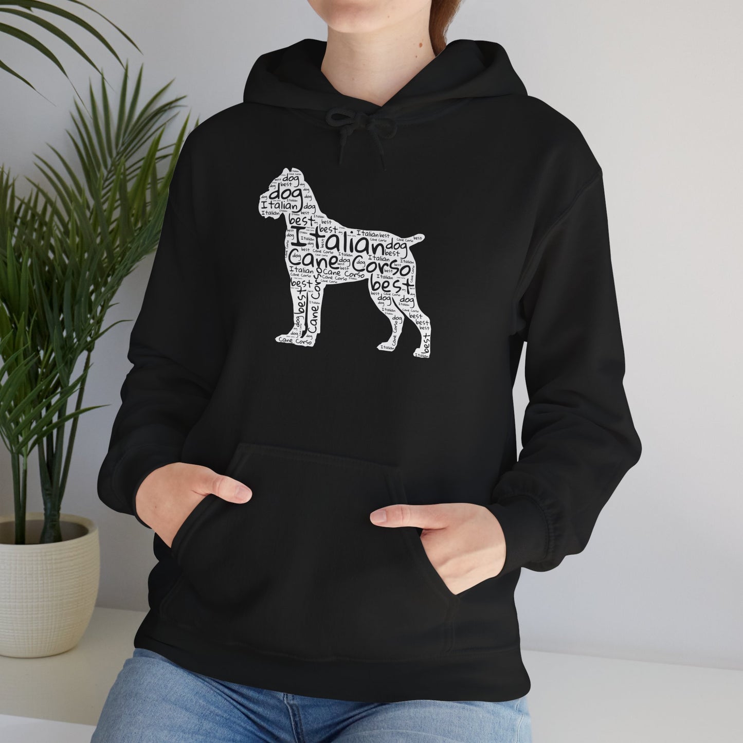 Cane Corso Word Cloud Silhouette Hoodie