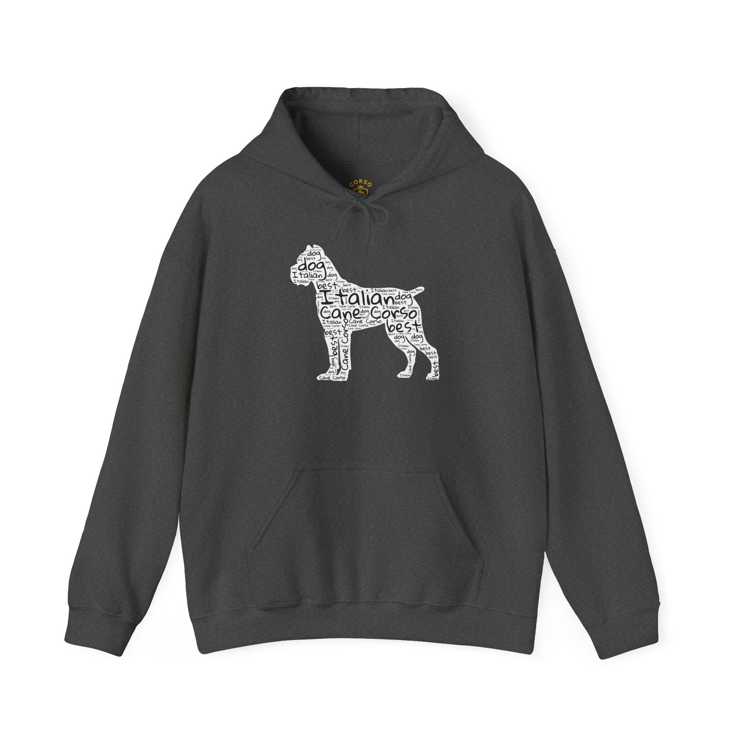 Cane Corso Word Cloud Silhouette Hoodie
