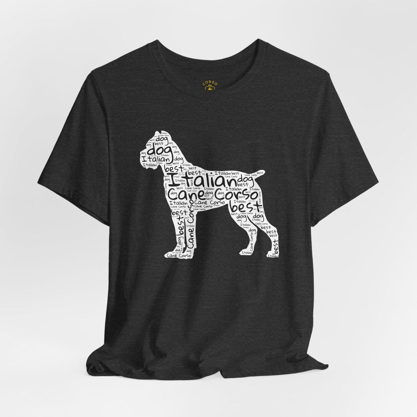 Cane Corso Word Cloud Silhouette T-Shirt