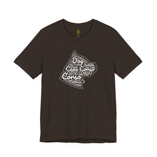 Cane Corso Word-Cloud Silhouette T-shirt