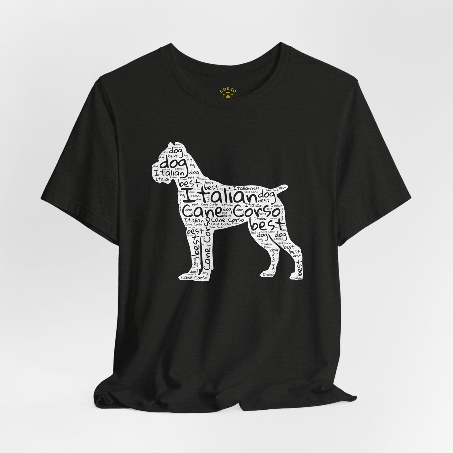 Cane Corso Word Cloud Silhouette T-Shirt