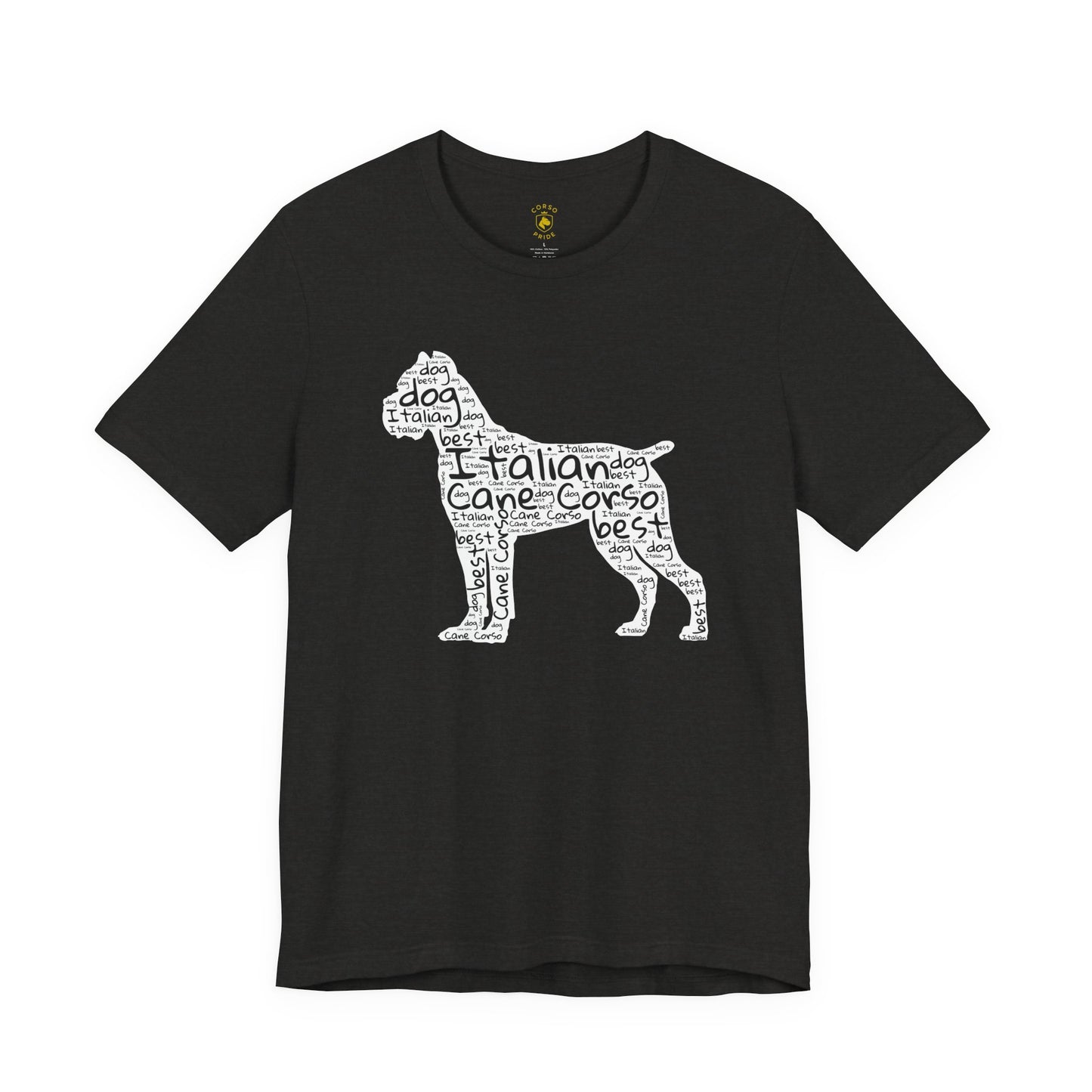 Cane Corso Word Cloud Silhouette T-Shirt