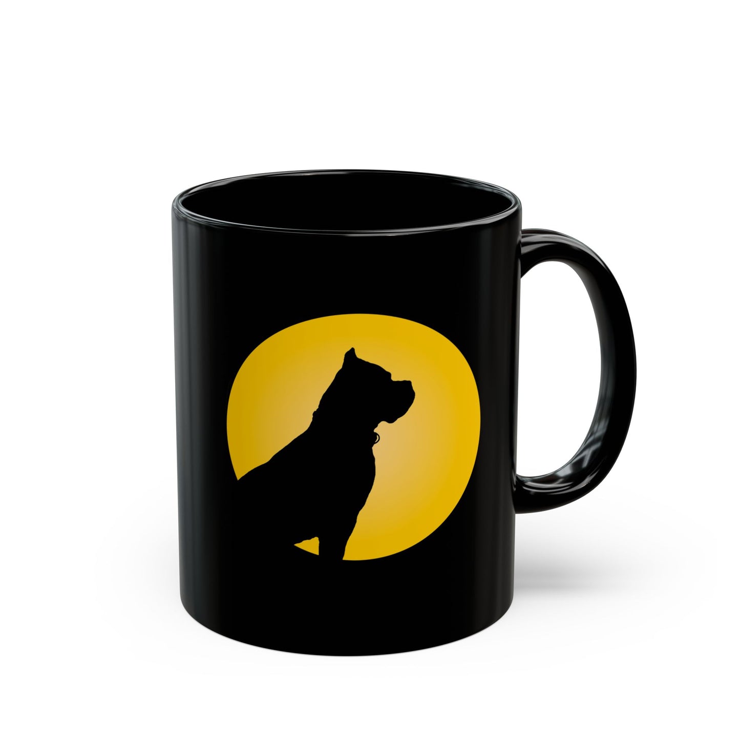 Cane Corso Sunset Silhouette Coffee Black Mug (11oz, 15oz)