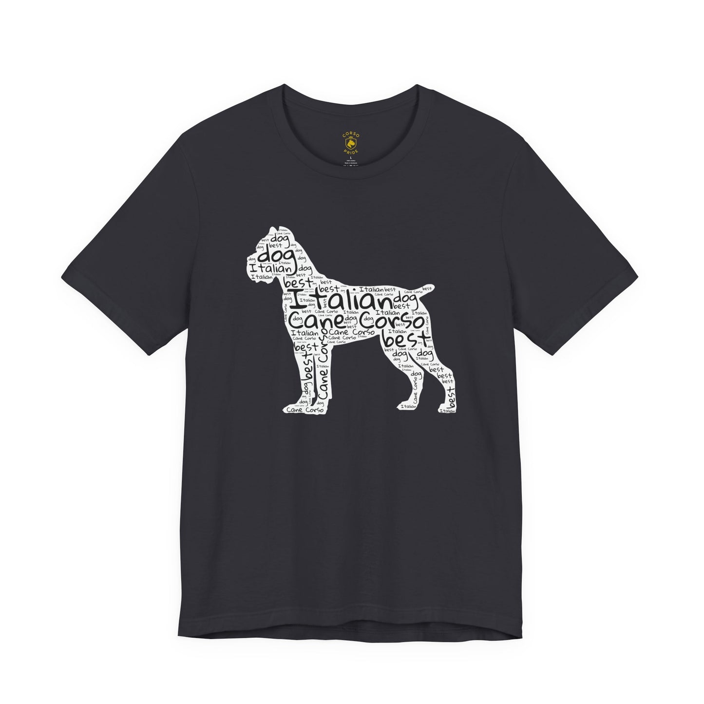 Cane Corso Word Cloud Silhouette T-Shirt
