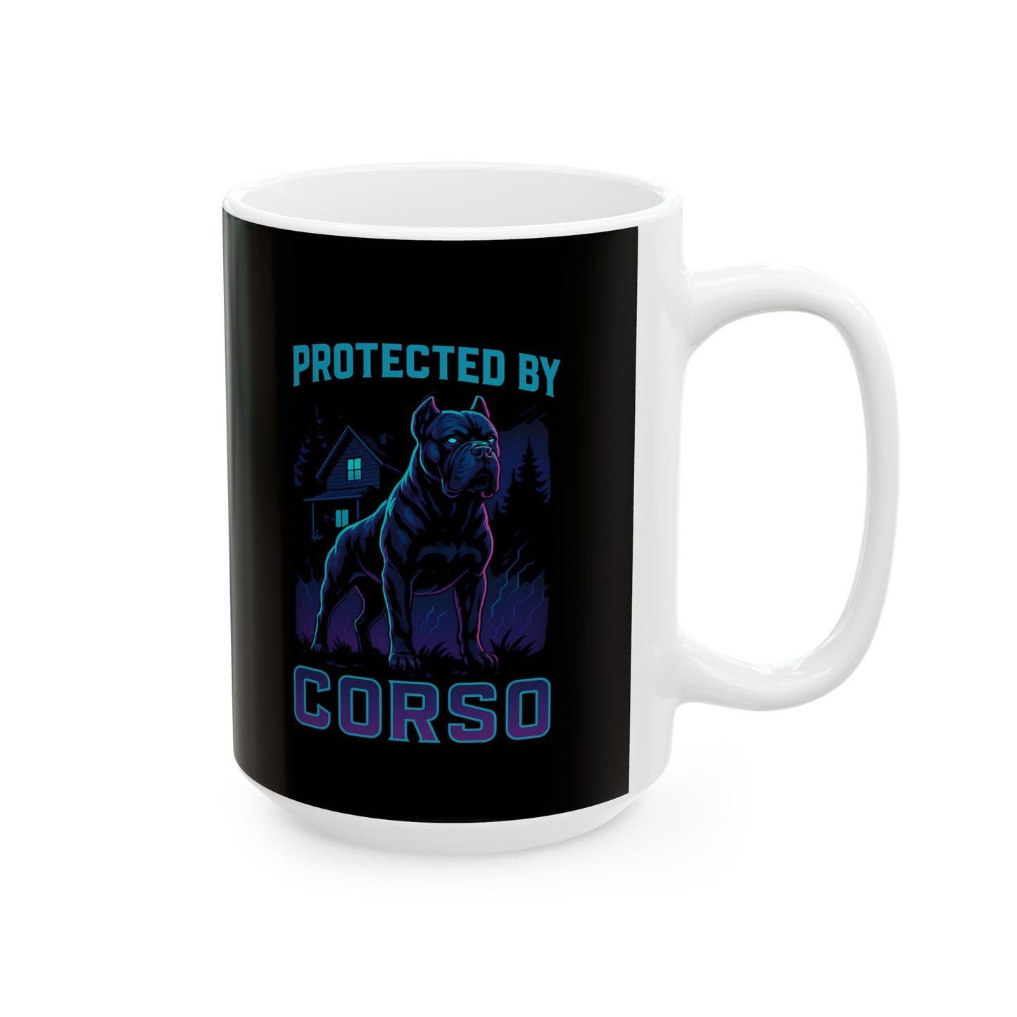 Ceramic Mug Cyberpunk Cane Corso Strength and Loyalty Design