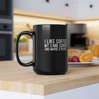 Cane Corso Sunset Silhouette Coffee Black Mug (11oz, 15oz)