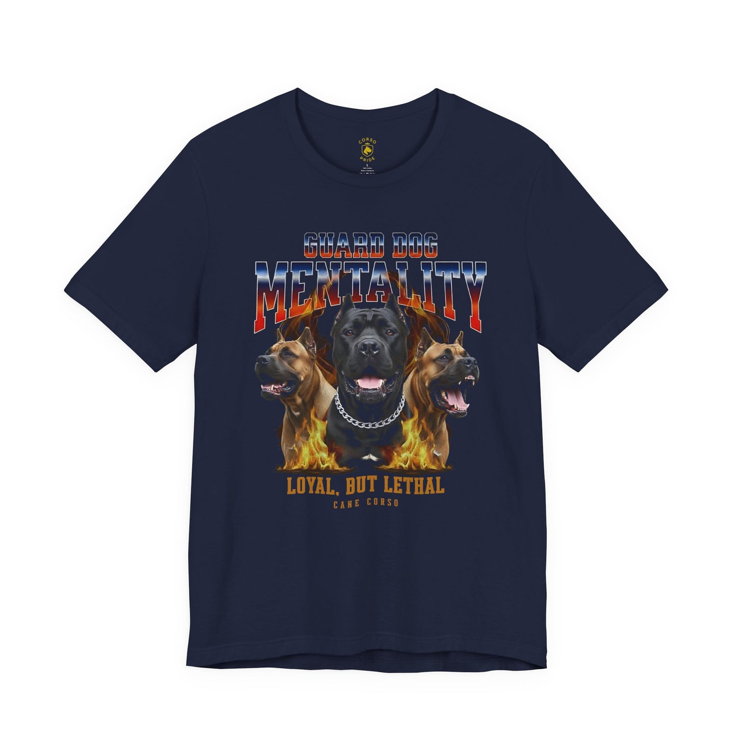 Cane Corso Guard Dog Mentality Fire Design T-shirt