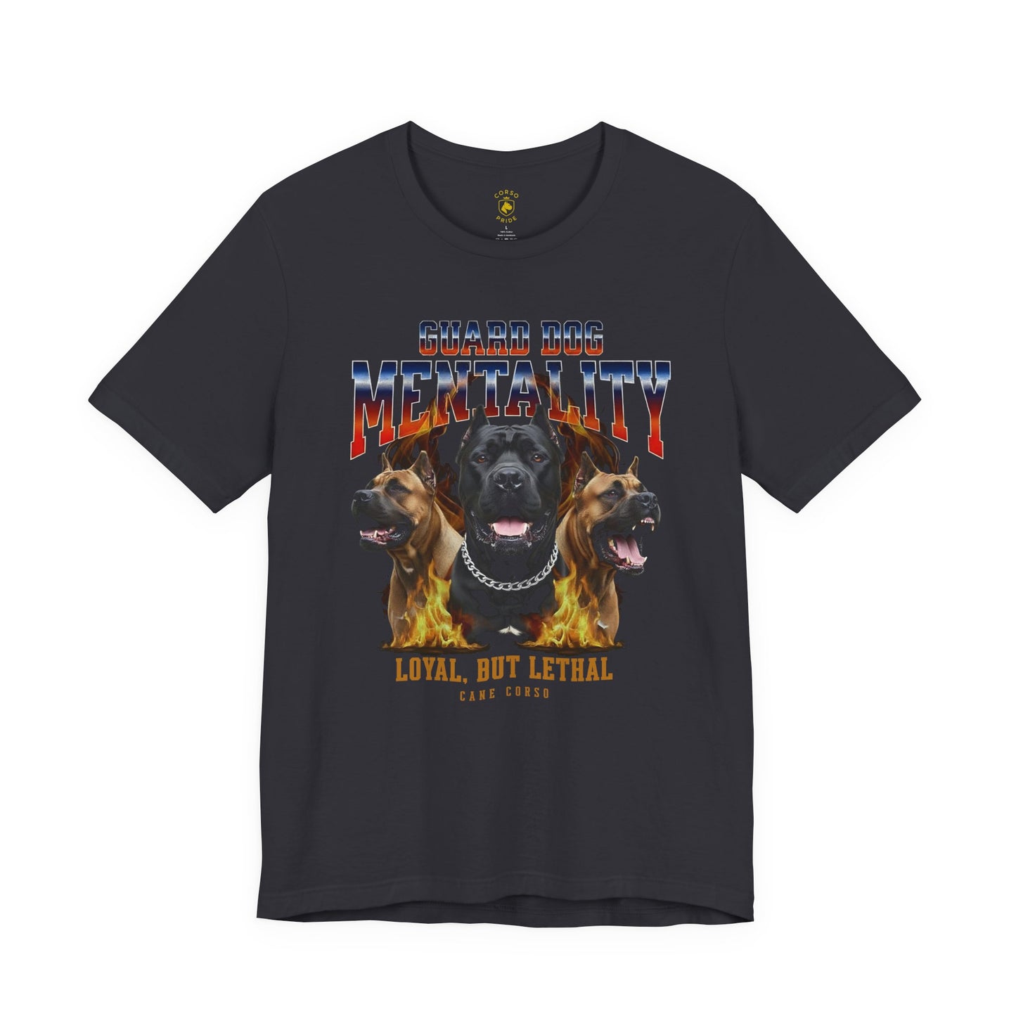 Cane Corso Guard Dog Mentality Fire Design T-shirt