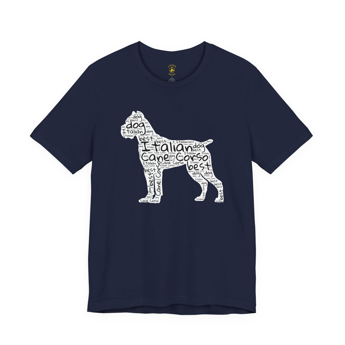 Cane Corso Word Cloud Silhouette T-Shirt