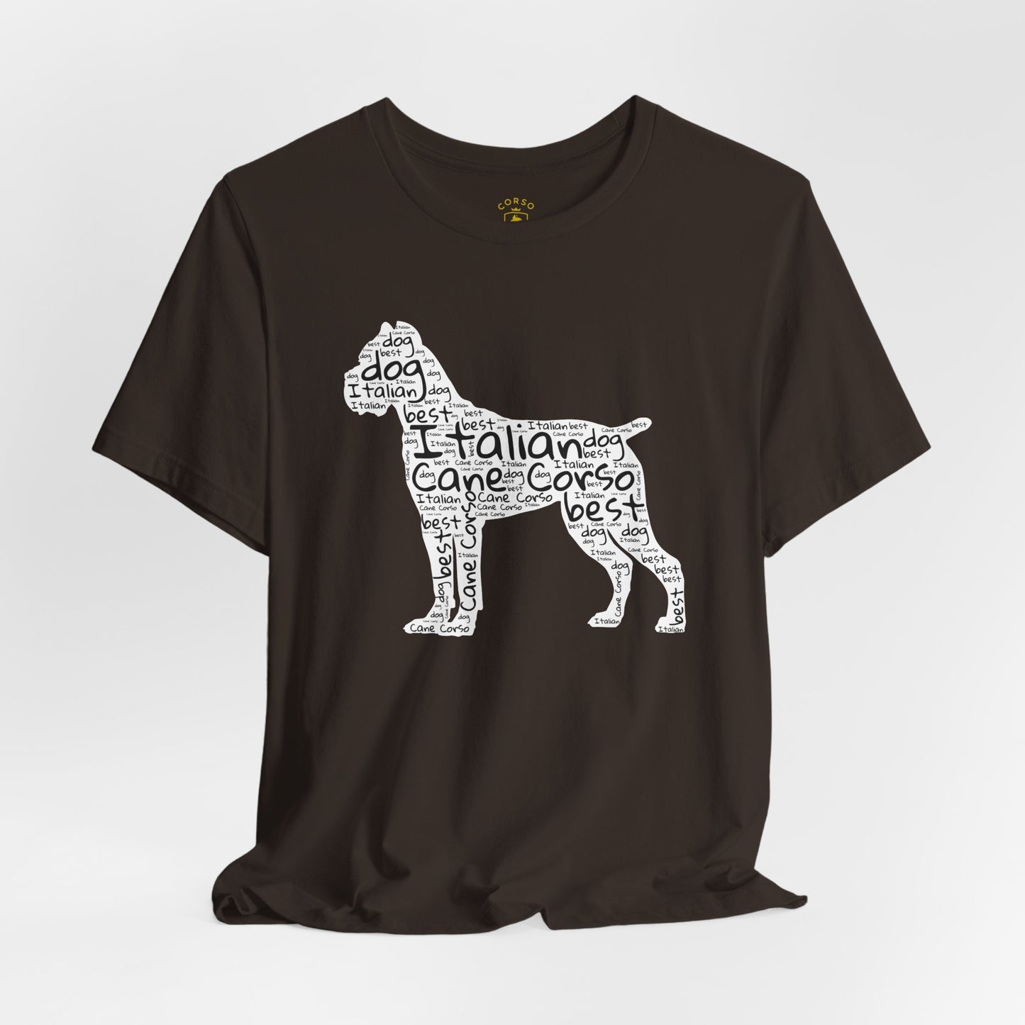 Cane Corso Word Cloud Silhouette T-Shirt