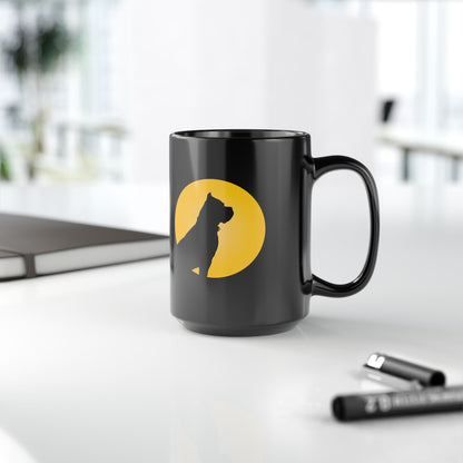 Cane Corso Sunset Silhouette Coffee Black Mug (11oz, 15oz)