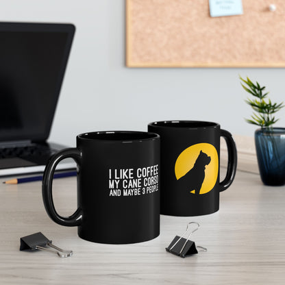 Cane Corso Sunset Silhouette Coffee Black Mug (11oz, 15oz)