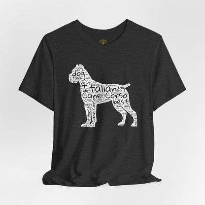 Cane Corso Word Cloud Silhouette T-Shirt