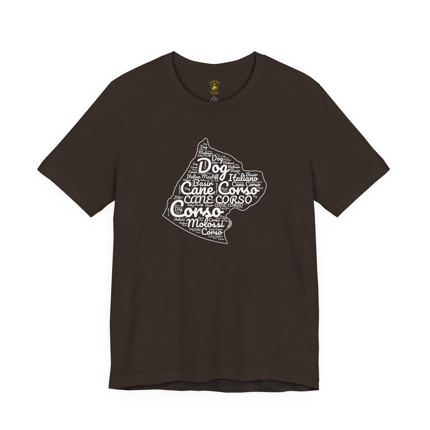 Cane Corso Word-Cloud Silhouette T-shirt