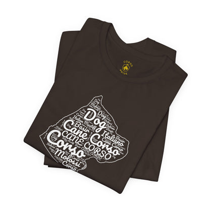 Cane Corso Word-Cloud Silhouette T-shirt