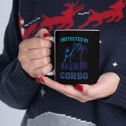 Tasse en céramique Cyberpunk Cane Corso Design Force et Loyauté