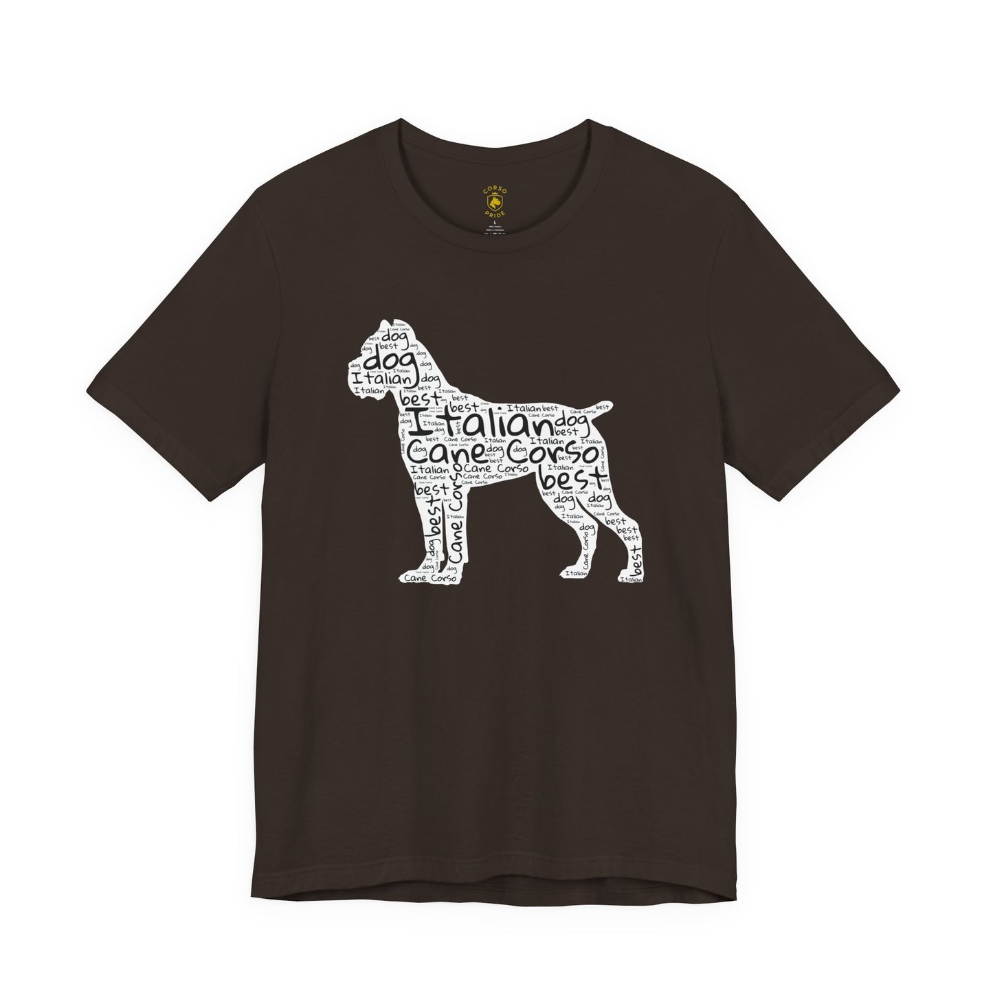 Cane Corso Word Cloud Silhouette T-Shirt