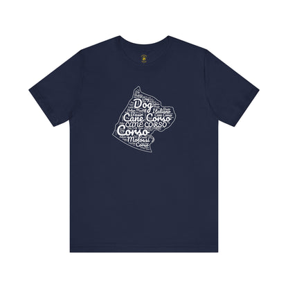 Cane Corso Word-Cloud Silhouette T-shirt
